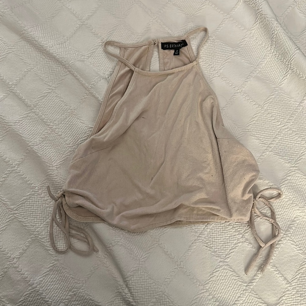 Cream velvet crop top
